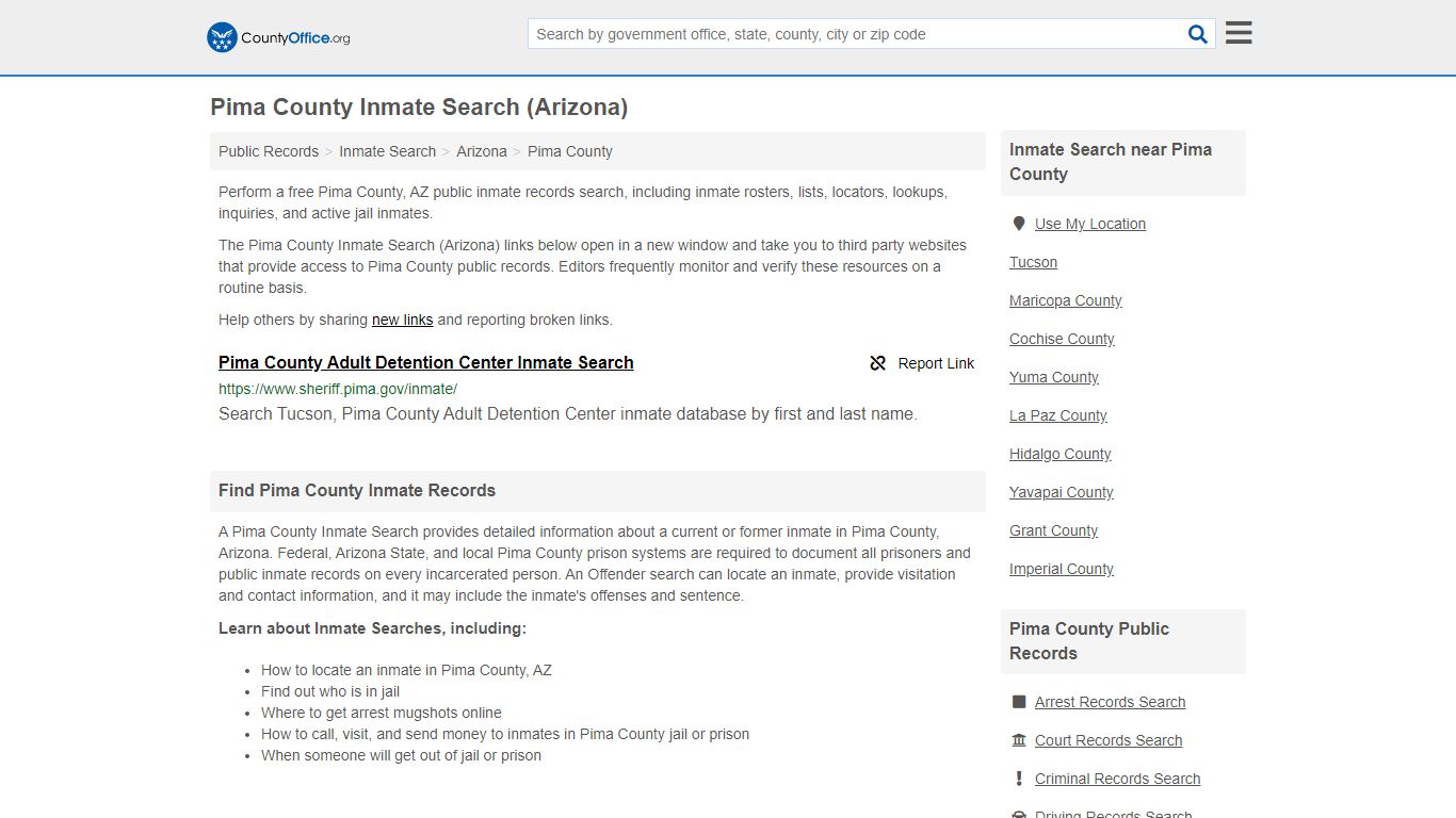 Inmate Search - Pima County, AZ (Inmate Rosters & Locators)